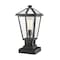 Z-Lite Talbot 1 Light Outdoor Pier Mounted Fixture, Black & Clear Beveled 579PHMS-SQPM-BK - alternate 1